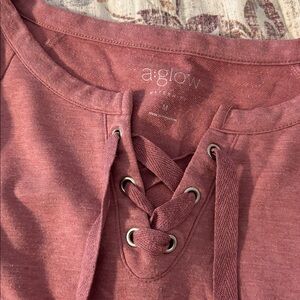 a:glow Pink Lace-Up Top